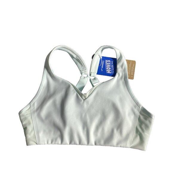 Brooks 32C Drive Convertible Run Blue Vivid Teal Sports Bra Wicking Compression - Picture 1 of 10